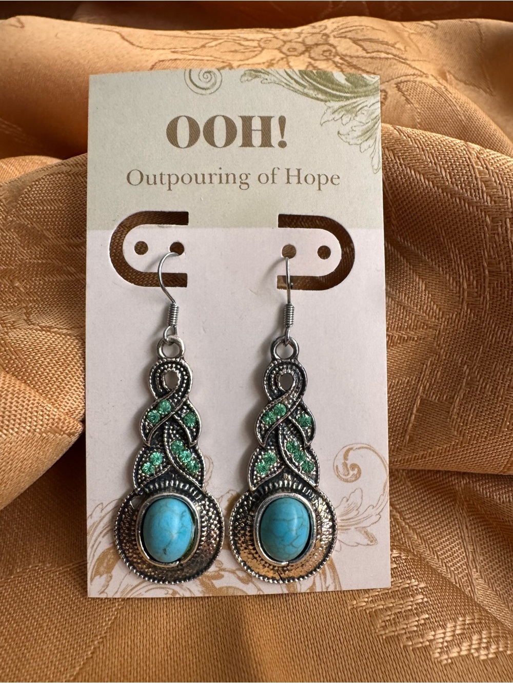 OOH! Turquoise and Green Braided Drop Earrings. Purchase with a purpose